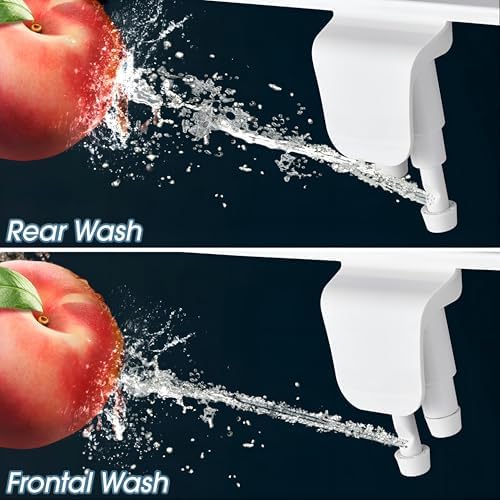 BIGCOW Ultra-Slim Bidet Attachment for Toilet - Dual Nozzle (Frontal & Rear Wash) with Adjustable Cold Water Pressure and Stainless Steel Inlet - Hygienic Solution for Fresh Cleanliness