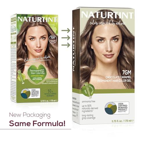Naturtint 7GM Chocolate Caramel Permanent Hair Color (Pack of 6), Ammonia Free, Vegan, Cruelty Free, up to 100% Gray Coverage, Long Lasting Results (Packaging may vary)