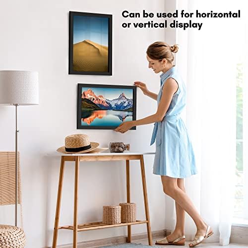 Americanflat 12x18 Poster Frame with Shatter-Resistant Glass - Signature Collection - Gallery-Style Frames Made of Engineered Wood - Photo Frame for Wall Display - Black