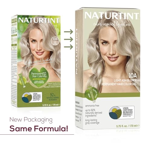 Naturtint 10A Light Ash Blonde Permanent Hair Color (Pack of 6), Ammonia Free, Vegan, Cruelty Free, up to 100% Gray Coverage, Long Lasting Results (Packaging may vary)