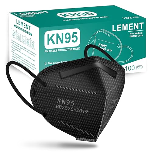 LEMENT KN95 Face Masks 100 Pack,5-Ply Breathable Cup Dust Disposable Masks For Adult,Teenager