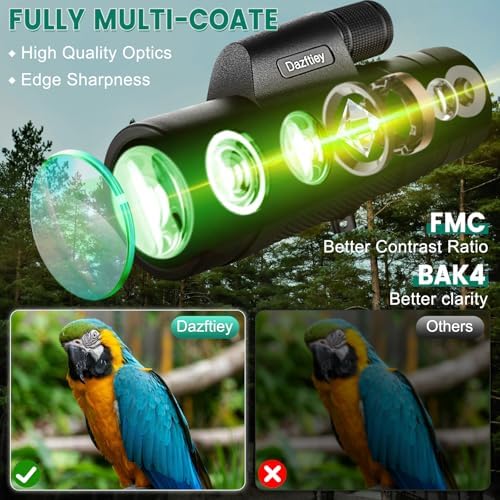 12x50 Monoculars for Adults High Powered, Monocular Compact with BAK4 Prism and FMC Lens, Clear Field of View, Monocular Telescope for Smartphone, Lightweight Monocular for Birdwatching Sports Travel