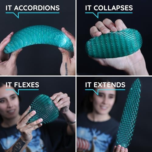 Morf Fidget Worm Toy - Desk Fidgets for Adults - Quiet Worm Fidget Toy Sensory Toys - Fun and Interactive Fidget Toy for Kids - USA Patent Pending Figgy Toys (Blue, Big)