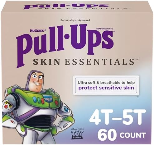 Pull-Ups Boys' Skin Essentials Potty Training Pants, Training Underwear, 4T-5T (38-50 lbs), 60 Ct