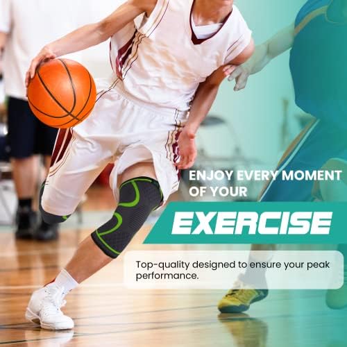 Modvel Compression Knee Brace for Women & Men - 2 Pack Knee Brace for Women Running Knee Pain, Knee Support Compression Sleeve, Workout Sports Knee Braces for Meniscus Tear ACL & Arthritis Pain Relief