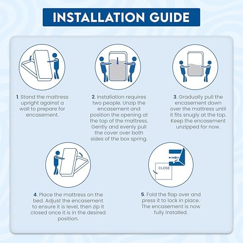 Utopia Bedding Premium Waterproof Bed Bug Mattress Cover, Queen Zippered Mattress Protector, 12 Inches Deep, Dust Mite Proof 6-Sided Mattress Encasement for Bed