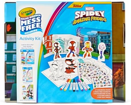 Crayola Color Wonder Spidey and His Amazing Friends Kit, Mess Free Coloring, Spiderman Coloring Pages & Stickers, Spiderman Toy, Kids Gift