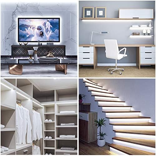 Govee White LED Strip Lights, Upgraded 16.4ft Dimmable LED Light Strip 6500K Bright Daylight White, Strong Adhesive, 300 LEDs Flexible Tape Lights for Mirror, Kitchen Cabinet, Bedroom, Christmas Decor