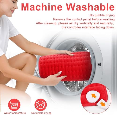 Heating Pad-Electric Heating Pads for Back,Neck,Abdomen,Moist Heated Pad for Shoulder,Knee,Hot Pad for Arms and Legs,Dry&Moist Heat & Auto Shut Off(Red, 33''×17'')