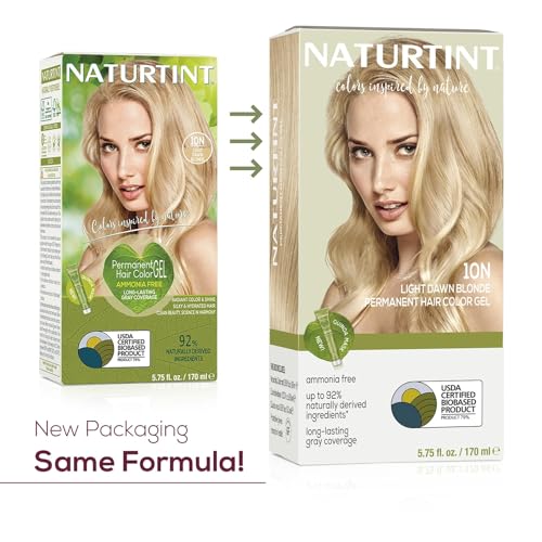 Naturtint 10N Light Dawn Blonde Permanent Hair Color (Pack of 6), Ammonia Free, Vegan, Cruelty Free, up to 100% Gray Coverage, Long Lasting Results (Packaging may vary)