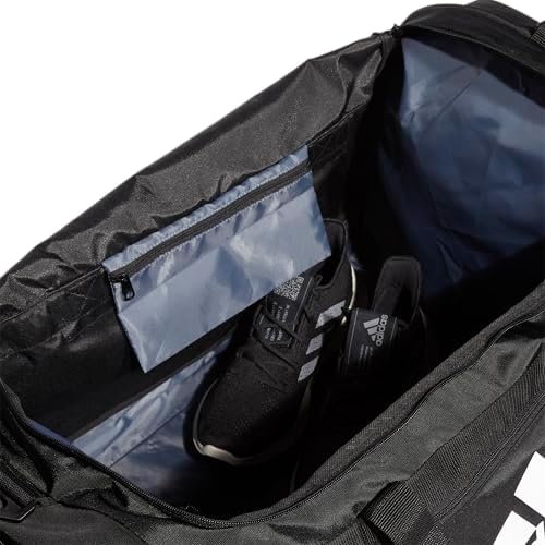 adidas Unisex Defender 4.0 Gym Duffel Bag for Men and Women, Black/White, Large (110L)