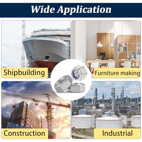 Metric Hex Nuts&Locknuts Assortment Kit(360Pcs),M3 M4 M5 M6 M8 M10 M12 Stainless Steel Assorted Hex Nuts Sets,Bright Finish