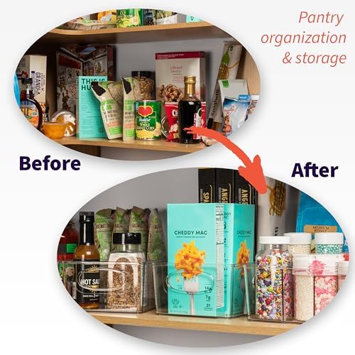 Pantry Organizers and Storage and Cabinet Organizer, 2 Pack - Kitchen Organizers and Storage, Great Fridge or Snack Organizer - Perfect in Refrigerator or Cupboard Shelf
