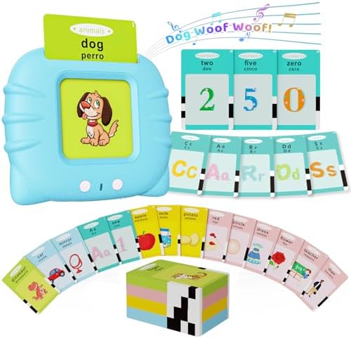 Toddler Toys Bilingual English and Spanish Talking Flash Cards for 1 2 3 4 5 6 Year Old Boys and Girls, Autism Sensory Toys for Autistic Children, Learning Educational Speech 250 Sight Words