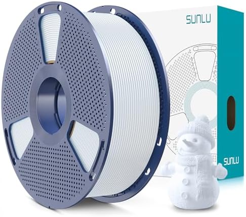 SUNLU PLA+2.0 3D Printer Filament, Upgrade PLA+ Filament 1.75mm, Tougher and Stronger, Neatly Wound Filament, Dimensional Accuracy +/-0.02mm, 1KG Spool(2.2lbs), Ceramic White