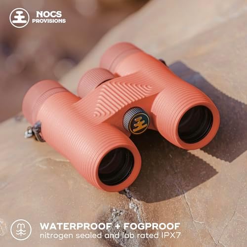 Nocs Provisions Field Issue Compact 8x32 Waterproof Binoculars, Shockproof, Fogproof, 8X Magnification, Bak4 Prism, Multi-Coated Lenses for Adults & Kids, Bird Watching, Hunting & Wildlife Viewing