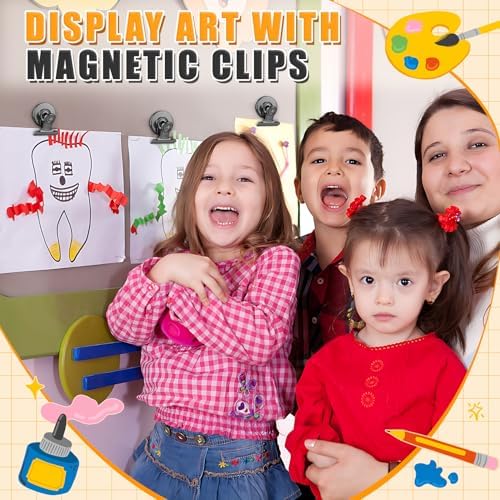 Grtard 48pack Magnetic Clips Heavy Duty, Black Magnet Clips for Fridge, Refrigerator Magnets, Scratch Free Magnets with Clip, Strong Magnetic Clip for Refrigerator, Whiteboard, Locker, Classroom