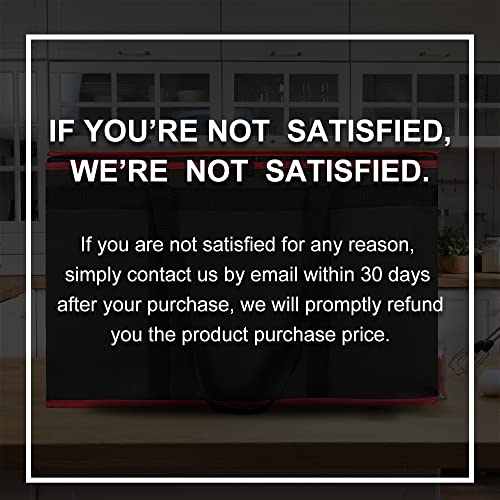 Bodaon 2-Pack Insulated Food Delivery Bag for Hot and Cold Meal, XXX-Large Shopping Cooler Bags, Grocery Tote Insulation Bag for Catering, Pizza Warmer, Black with Red Edge