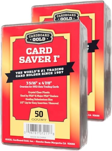 Card Saver 1-100 Count - Semi Rigid Card Holder, Trading Card Protectors - PSA-Approved Cardsaver for Baseball, Trading, Sports Cards - Card Sleeves, Binder, & Storage Box Compatible