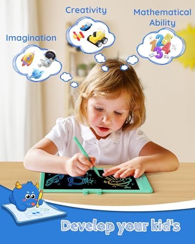 TEKFUN Kids Toys 10Inch LCD Writing Tablet, Mess Free Coloring Doodle Board, Drawing Pad for Kids Games Educational Toys for Ages 3-10 Girls Boys (Green)