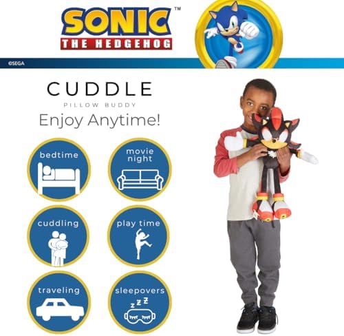 Franco Sonic Shadow The Hedgehog Anime Kids Bedding Super Soft Plush Cuddle Pillow Buddy, One Size, (Officially Licensed Product)