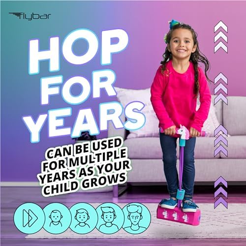 Flybar My First Foam Pogo Jumper for Kids Fun and Safe Pogo Stick for Toddlers, Durable Foam and Bungee Jumper for Ages 3 and up, Supports up to 250lbs
