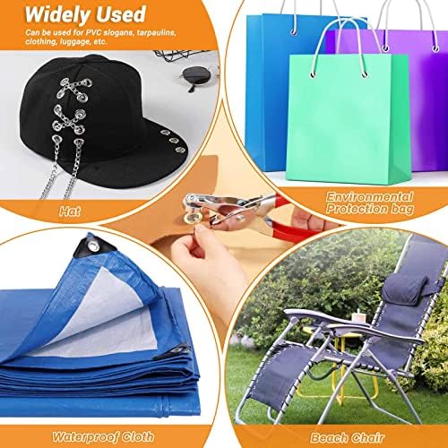 643Pcs Grommet Tool Kit 1/2 Inch(Inside Hole Size) Eyelet Kit with 320Pcs Eyelets Grommets, 320Pcs Washers, and Grommet Eyelet Pliers for Leather/Belt/Shoes/Crafts
