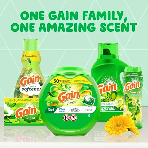 Gain + Aroma Boost Liquid Laundry Detergent Original Scent 107 Loads 154 oz HE Compatible (Pack of 2)