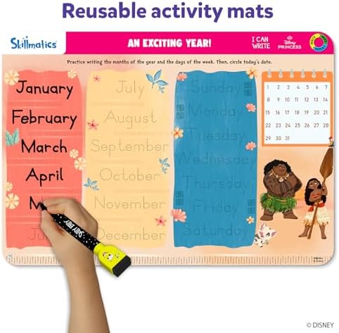 Skillmatics I Can Write Disney Princess - Reusable Preschool Learning Activities, Educational Toy and Game, Back to School Supplies, Gifts for Students, Kids, Toddlers Ages 3, 4, 5, 6