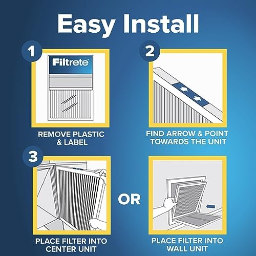 Filtrete 20x25x1 AC Furnace Air Filter, MERV 5, MPR 300, Capture Unwanted Particles, 3-Month Pleated 1-Inch Electrostatic Air Cleaning Filter, 6-Pack (Actual Size 19.69x24.69x0.81 in)