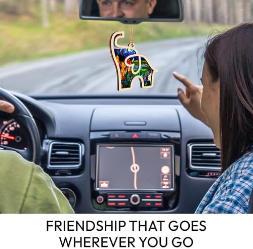 Friendship Elephant Easter Ornament with Story Card, Friendship Gifts for Women Tribe, Heartfelt for Best Friends Sisters, Sisterhood Special Bond Decor (Set 2 Suncatcher)