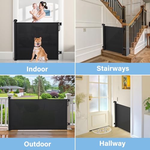 PRObebi Retractable Baby Gates for Stairs, Dog Gate Indoor Extends to 54" Wide 34" Tall, Child Gates for Doorways, Stair Gate Use for Outdoor, Indoor, Hallways, Doorways, Deck, Porch