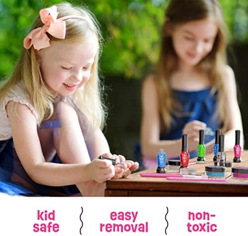 Nail Art Studio for Girls - Birthday Gift - Nail Polish Kit for Kids Ages 7-12 Years Old - Girl Gifts Ideas - Gift Set - Girly Stuff - Polish, Pens, Glitter, Stickers, Gems, Filer - 8 9 10 11 12 Year
