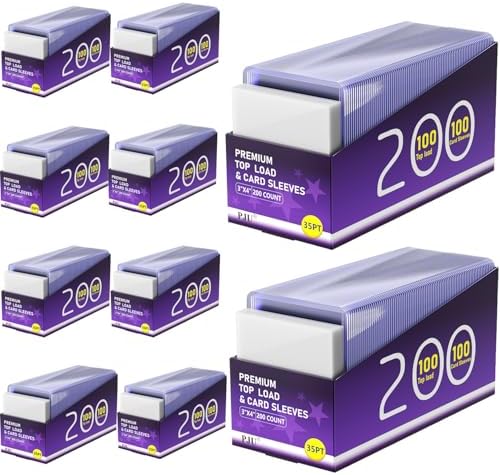 2000 Card Sleeves Top Loaders for Cards, Toploaders Premium Baseball Card Sleeve Hard Plastic, 3" x 4" Trading Cards Holder, Sports Protectors(1000 Toploaders + 1000 Penny Sleeves)