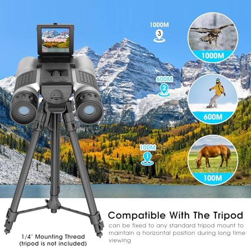 ZZSTAR 12x32 Binoculars with Built-in Camera, High Powered Binoculars for Adults, 2" LTPS Display 5MP 1080P Video Photo Recorder for Bird Watching Travel Concert, with 32GB Micro SD Card, Silver