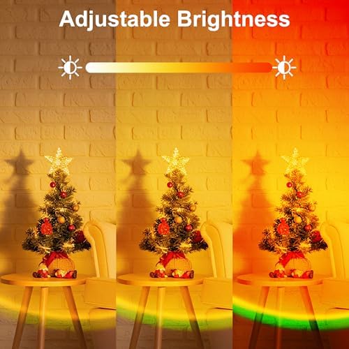 Sunset Lamp Projector 21 Color Changing Sunlight Lamp Mood Lighting,Sunrise Sunset Light 360°Rotation LED Projection Lamp for Room Decor,Party,Tiktok Live,Photography|Multicolors, APP & Button Switch