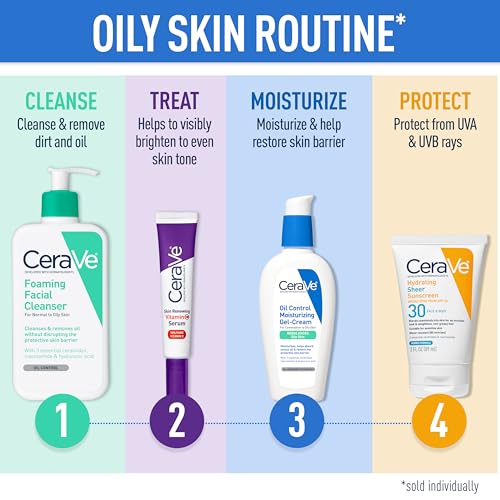 CeraVe Foaming Facial Cleanser, Daily Face Wash for Oily Skin, Hyaluronic Acid + Ceramides + Niacinamide, Fragrance Free & Paraben Free, Non-Drying Oil Control Face Wash, 19 Fluid Ounce