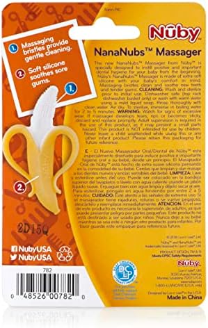Nuby Nananubs Banana Massaging Teether – Baby Teething Toys 3 Months and Up, Silicone Teether for Sore Gums, Infant Toy, Baby Essentials, Brush, Travel Accessory, Gift for Babies (Pack of 16)