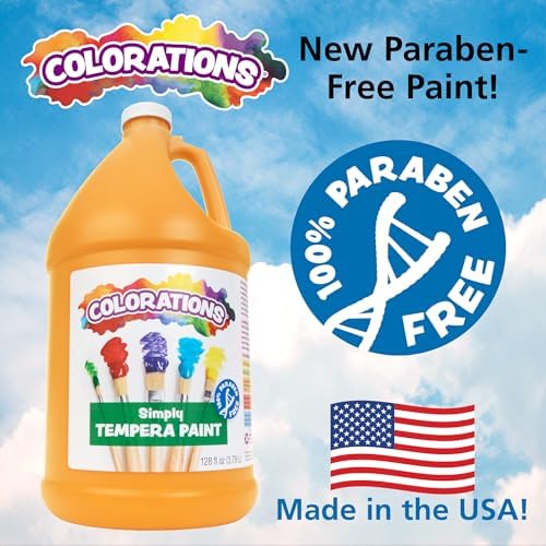 Colorations Paraben-Free Washable Tempera Paint for Kids - 1 Gallon Value Size. Vibrant Black, Non-Toxic and Made in The USA, Classroom Must Haves, Bulk Arts and Crafts Supplies