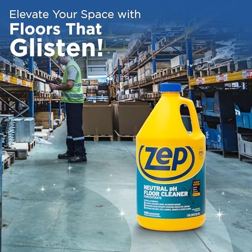 Zep Neutral pH Floor Cleaner. 1 Gallon (Case of 4) - ZUNEUT128 - Concentrated Pro Trusted All-Purpose Floor Cleaner