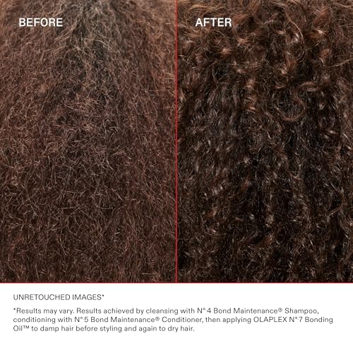 Olaplex No. 7 Bonding Oil, Concentrated High Shine Oil, Heat Protectant, Visibly Smooths & Softens Hair, Added Color Vibrancy, Up to 72 Hour Frizz Control, For All Hair Types, 1 fl oz