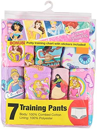 Disney Girls' Princess Toddler Potty Training Pant and Starter Kit Includes Stickers & Tracking Chart Sizes 2t, 3t, 4t
