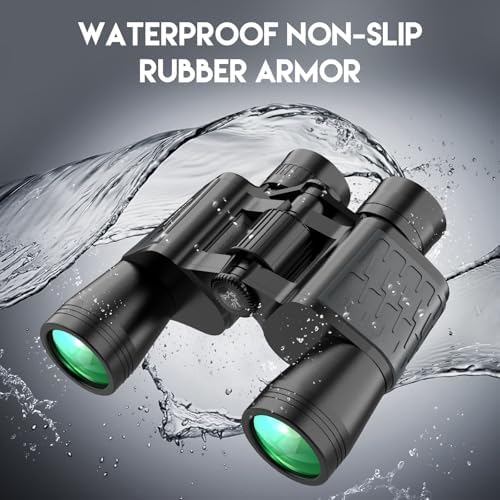 10x50 HD Binoculars for Adults High Powered, Waterproof & Compact Binoculars for Bird Watching, Hunting, Travel–Low Light Vision, Non-Slip Grip, Durable Optics
