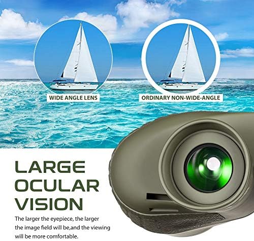 Hooway 7x50 Waterproof Floating Marine Binocular w/Internal Rangefinder & Compass for Navigation,Boating,Bird Watching and More(Army Green