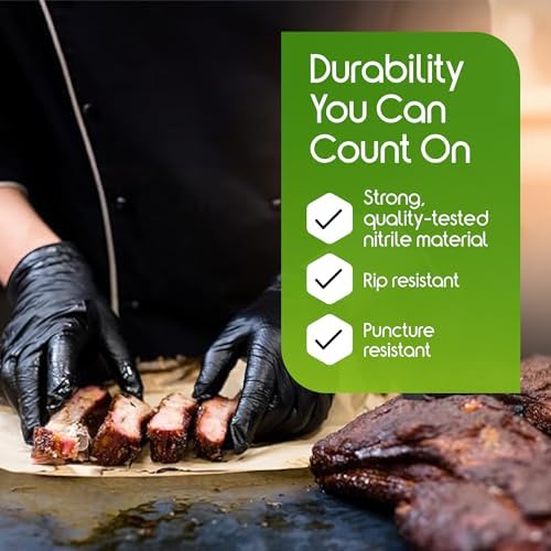 Inspire HEAVY DUTY ORIGINAL Stretch Nitrile Black Gloves Disposable Latex Free | Food, Mechanic, 6mil Black or 8 Mil Orange