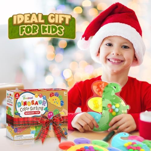 ZaxiDeel Dinosaur Sensory Toys for Toddler Kids : Easter Basket Stuffers Gift Quiet Fidget for Classroom, Montessori Preschool Learning Activities Calm Down Travel Toys for Kids Ages 3 4 5