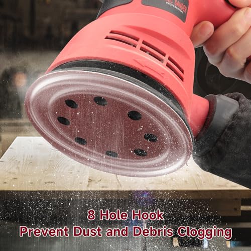 100 PCS 5 Inch Sanding Discs 40 Grit, Round Hook and Loop Sandpaper for Random Orbital Sander