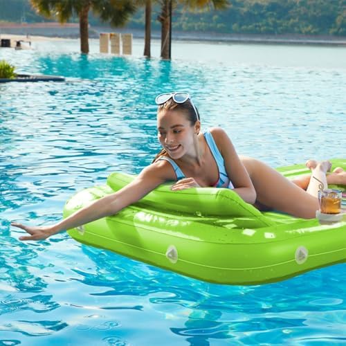 Inflatable Tanning Pool Lounger Float - Jasonwell 4 in 1 Sun Tan Tub Sunbathing Pool Lounge Raft Floatie Toys Water Filled Tanning Bed Mat Pad for Adult Blow Up Kiddie Pool Kids Ball Pit Pool