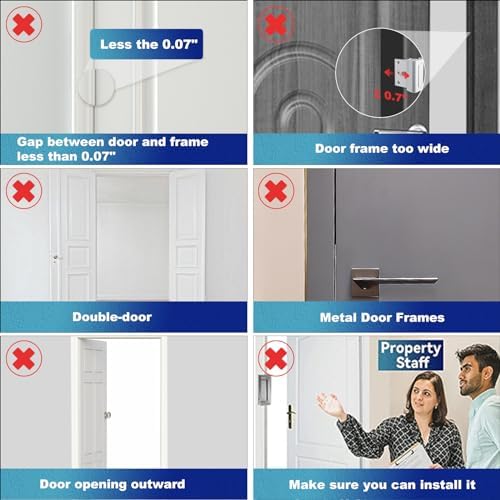 2 Pack AceMining Door Reinforcement Lock Withstands 800lbs of Force - White Extra Child Proof Door Lock with 8 Screws Prevents Unauthorized Entry,Add a Door Security Lock for Home Safety & Privacy