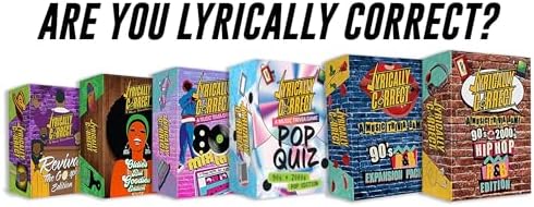Lyrically Correct '90s & 2000s Music Trivia Card Game - Pop Edition - Finish The Lyrics Challenge, Fun for Adults, Party or Family Night
